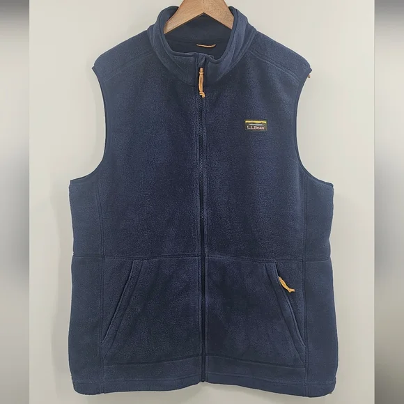 L.L. Bean Classic Fleece Blue Vest Size XL Tall - Picture 3 of 11